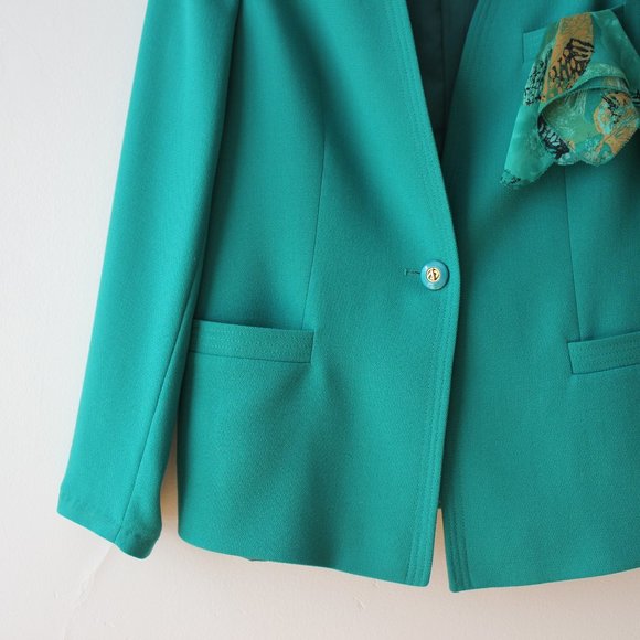 Vintage Turquoise Blazer 36 - Picture 2 of 6